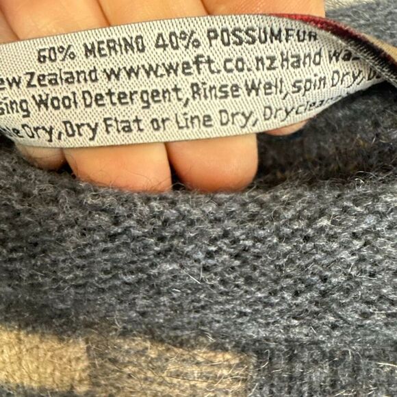 Vintage Merino Possum Pullover Sweater Size Large Geometric Knit - Picture 6 of 6